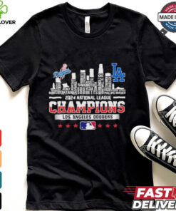 Los Angeles Dodgers Skyline 2024 Celebrating National League Champions T Shirt