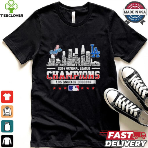 Los Angeles Dodgers Skyline 2024 Celebrating National League Champions T Shirt