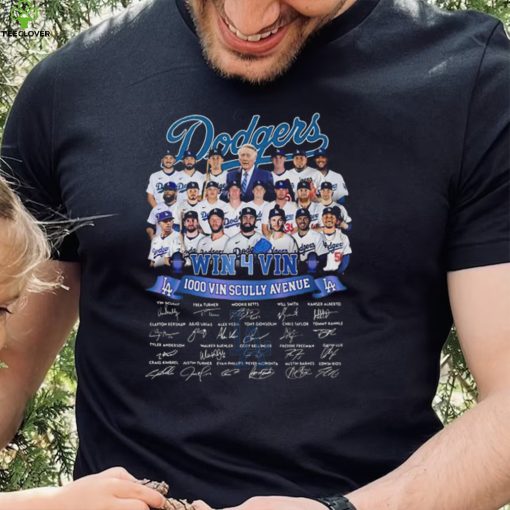 Los Angeles Dodgers Win 4 Vin 1000 Vin Scully Avenue Signatures Shirt