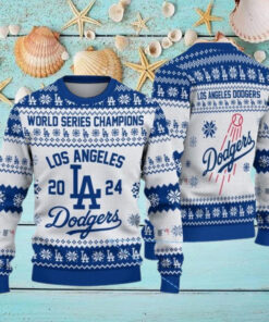 Los Angeles Dodgers World Series 2024 Champions Christmas Ugly Sweater