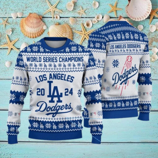 Los Angeles Dodgers World Series 2024 Champions Christmas Ugly Sweater