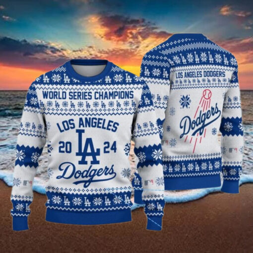 Los Angeles Dodgers World Series 2024 Champions Christmas Ugly Sweater