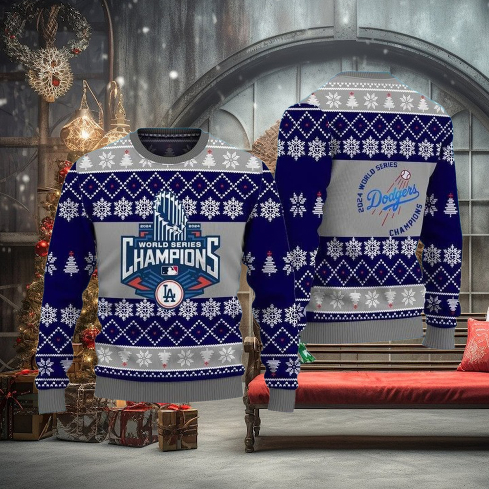 Los Angeles Dodgers World Series Champions 2024 Ugly Sweater Los Angeles Dodgers World Series Champions 2024 Ugly Sweater