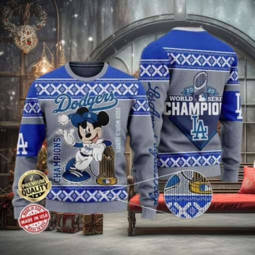 Los Angeles Dodgers World Series Champions Mickey Ugly Sweater