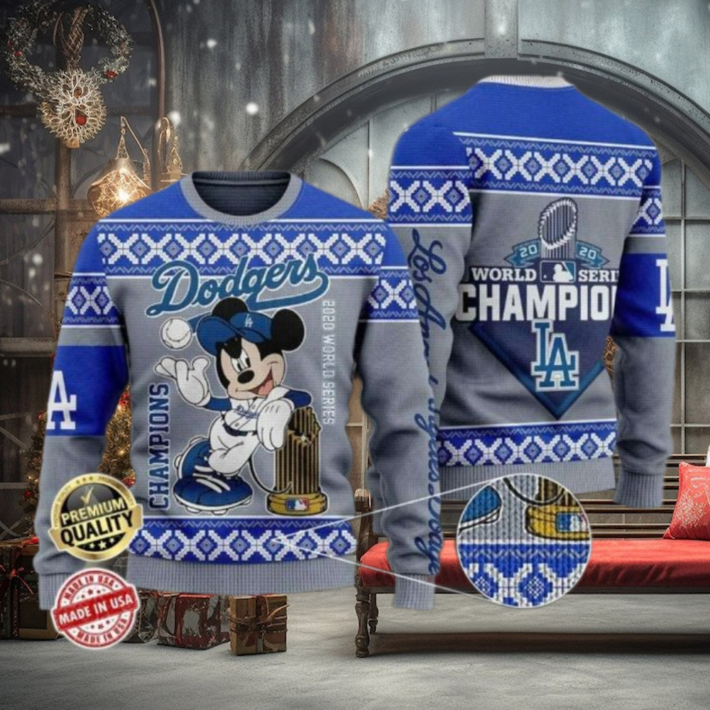Los Angeles Dodgers World Series Champions Mickey Ugly Sweater Los Angeles Dodgers World Series Champions Mickey Ugly Sweater