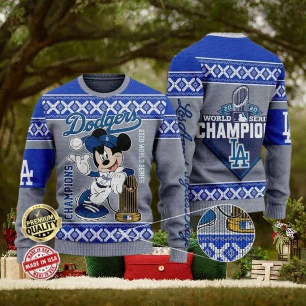 Los Angeles Dodgers World Series Champions Mickey Ugly Sweater Los Angeles Dodgers World Series Champions Mickey Ugly Sweater