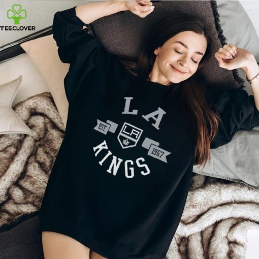 Los Angeles Kings G III 4Her by Carl Banks Black City Graphic Sport Fitted Crewneck T Shirt