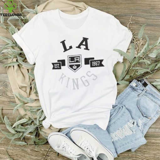 Los Angeles Kings G III 4Her by Carl Banks White City Graphic Sport Fitted Crewneck T Shirt