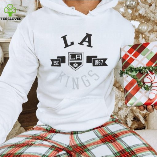 Los Angeles Kings G III 4Her by Carl Banks White City Graphic Sport Fitted Crewneck T Shirt