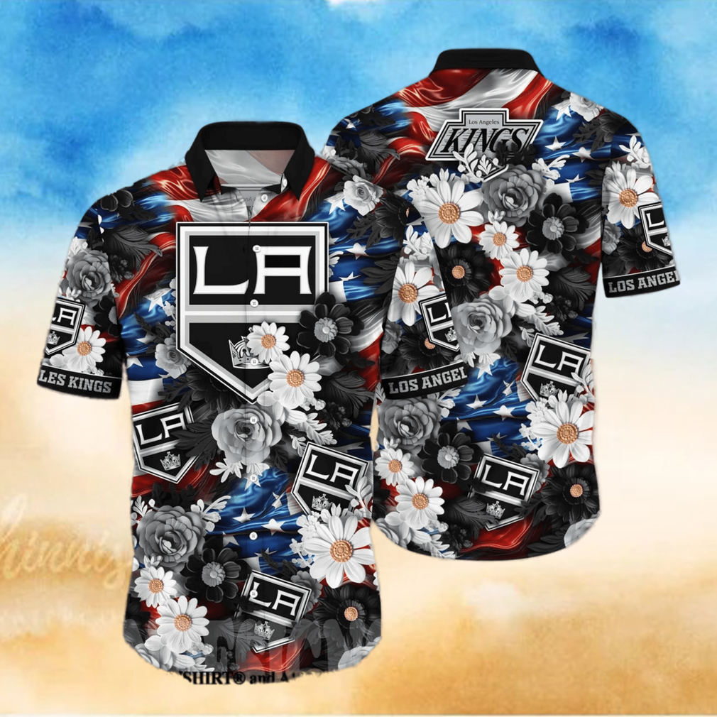 Los Angeles Kings NHL Independence Day Full Printed 3D Hawaiian Shirt Los Angeles Kings NHL Independence Day Full Printed 3D Hawaiian Shirt