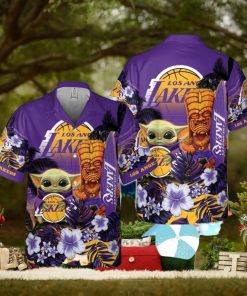 Los Angeles Lakers Baby Yoda National Basketball Association Aop Hawaiian Shirt For Men Women