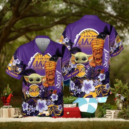 Los Angeles Lakers Baby Yoda National Basketball Association Aop Hawaiian Shirt For Men Women