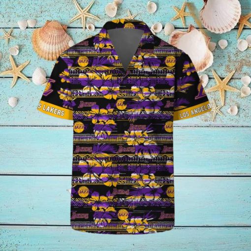 Los Angeles Lakers Hawaii Set Pattern Vintage 3D Hawaiian Shirt And Shorts