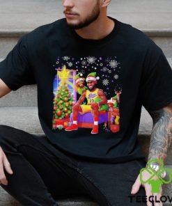 Los Angeles Lakers LeBron James court kings elf man Christmas shirt