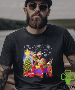 Los Angeles Lakers LeBron James court kings elf man Christmas shirt