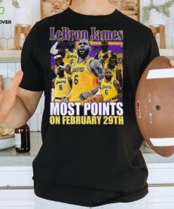 Los Angeles Lakers LeBron James most points on february 29th shirt