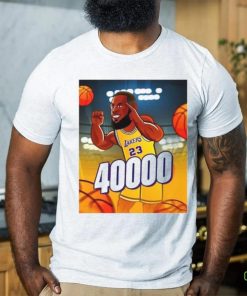 Los Angeles Lakers Lebron James 23 smiling hand sign 40.000 poster shirt