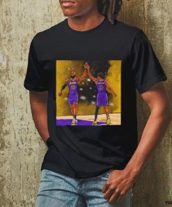 Los Angeles Lakers Lebron James and Bronny James Jr high five shirt