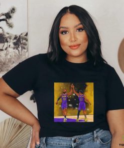 Los Angeles Lakers Lebron James and Bronny James Jr high five shirt
