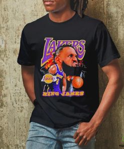 Los Angeles Lakers Lebron James king James big head signature shirt 1 Los Angeles Lakers Lebron James king James big head signature shirt