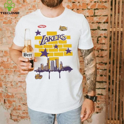 Los Angeles Lakers Mitchell & Ness x Tats Cru Hardwood Classics City T Shirt