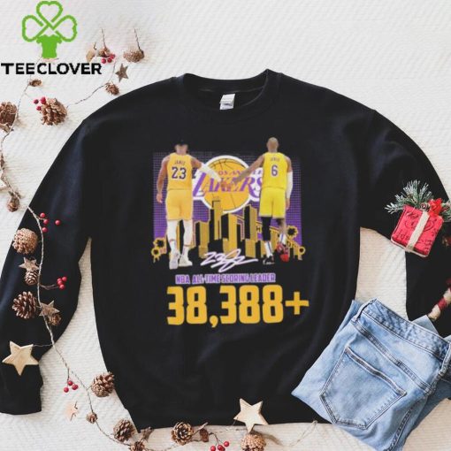 Los Angeles Lakers NBA All time scoring leader 38,388 James signature hoodie, sweater, longsleeve, shirt v-neck, t-shirt