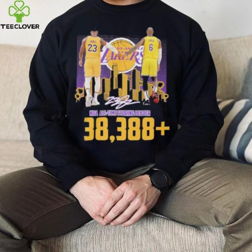 Los Angeles Lakers NBA All time scoring leader 38,388 James signature hoodie, sweater, longsleeve, shirt v-neck, t-shirt