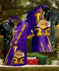 Los Angeles Lakers NBA Champions Floral Pattern 3D Aloha Hawaiian Shirt