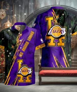 Los Angeles Lakers NBA Champions Floral Pattern 3D Aloha Hawaiian Shirt