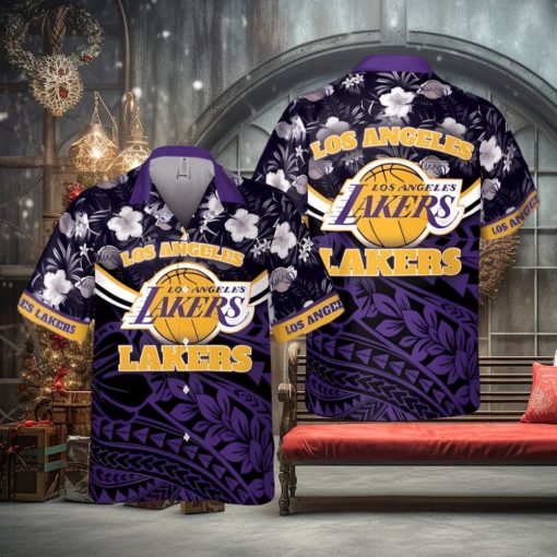 Los Angeles Lakers National National Basketball Association 2024 Polynesian Pattern Hawaiian Shirt