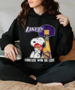 Los Angeles Lakers Snoopy Shirt, Lakers Forever Win Or Lose T Shirt