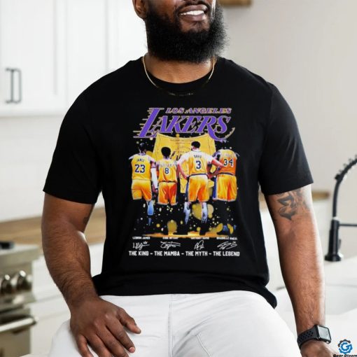 Los Angeles Lakers The King Lebron James The Mamba Kobe Bryant The Myth Anthony Davis The Legend Shaquille O’neal Signatures Shirt