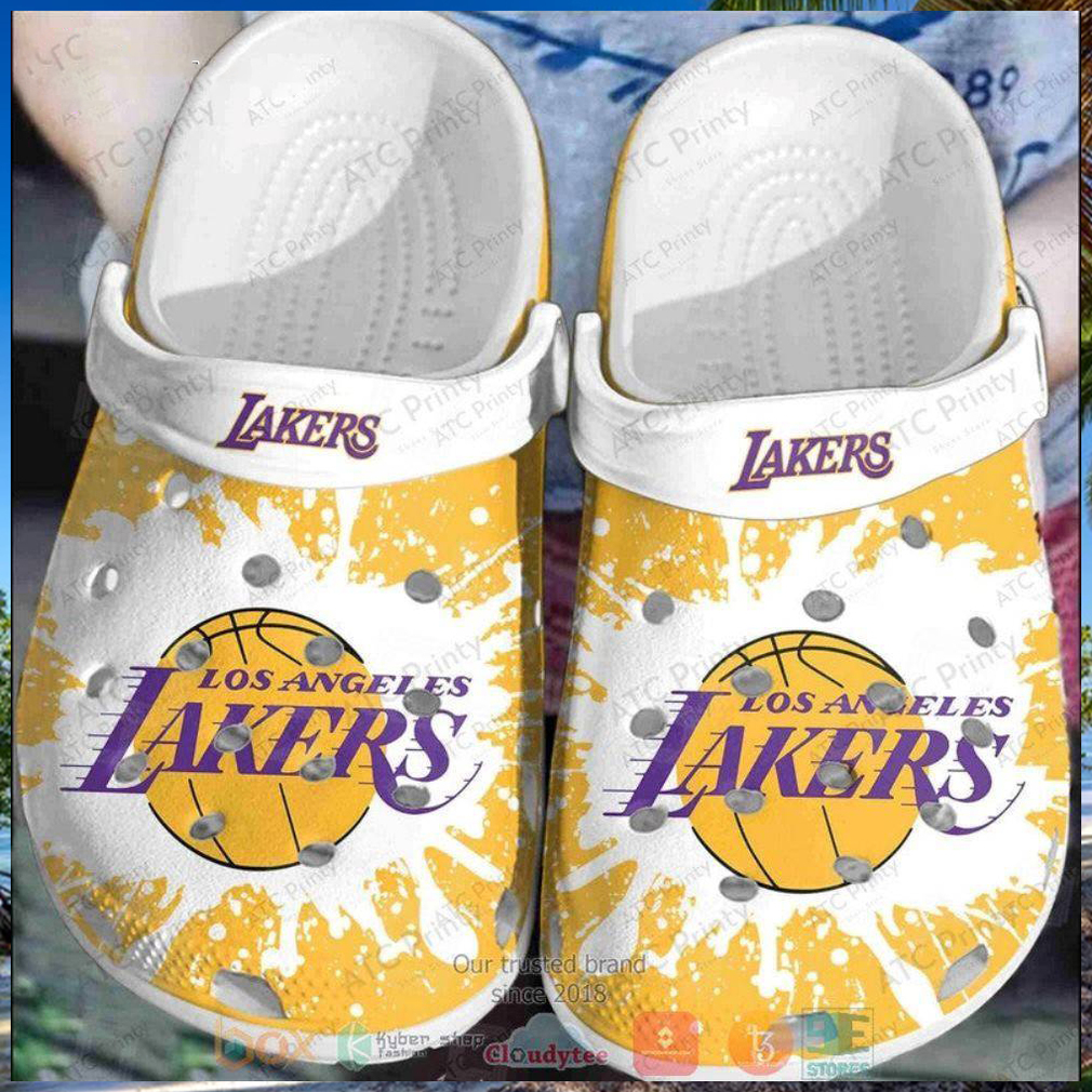 Los Angeles Lakers White Yellow Nba Crocs Clog Shoes Los Angeles Lakers White Yellow Nba Crocs Clog Shoes