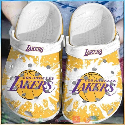 Los Angeles Lakers White Yellow Nba Crocs Clog Shoes