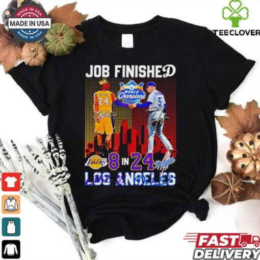 Los Angeles Lakers and Dodgers players Bryant and Freeman job finished shirt