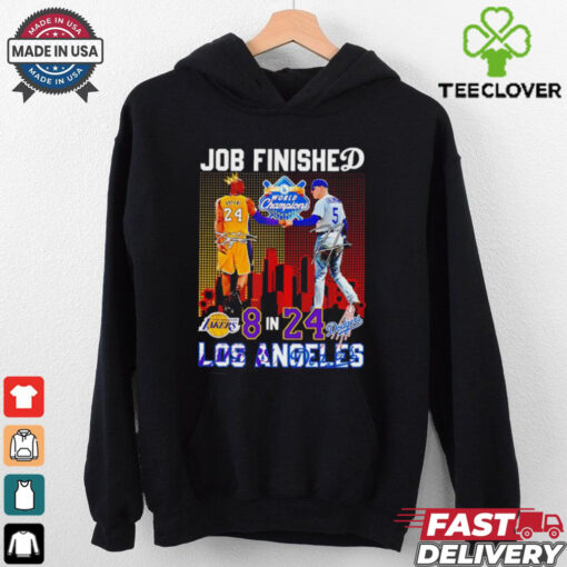 Los Angeles Lakers and Dodgers players Bryant and Freeman job finished shirt