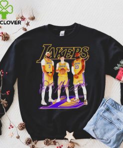 Los Angeles Lakers basketball three members signatures shirt 1 Los Angeles Lakers basketball three members signatures shirt