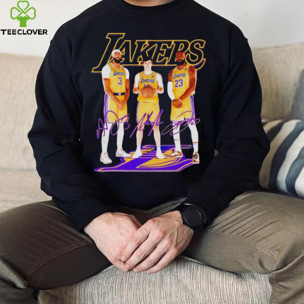 Los Angeles Lakers basketball three members signatures shirt Los Angeles Lakers basketball three members signatures shirt