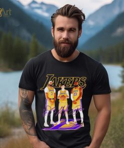 Los Angeles Lakers basketball three members signatures shirt 4 Los Angeles Lakers basketball three members signatures shirt