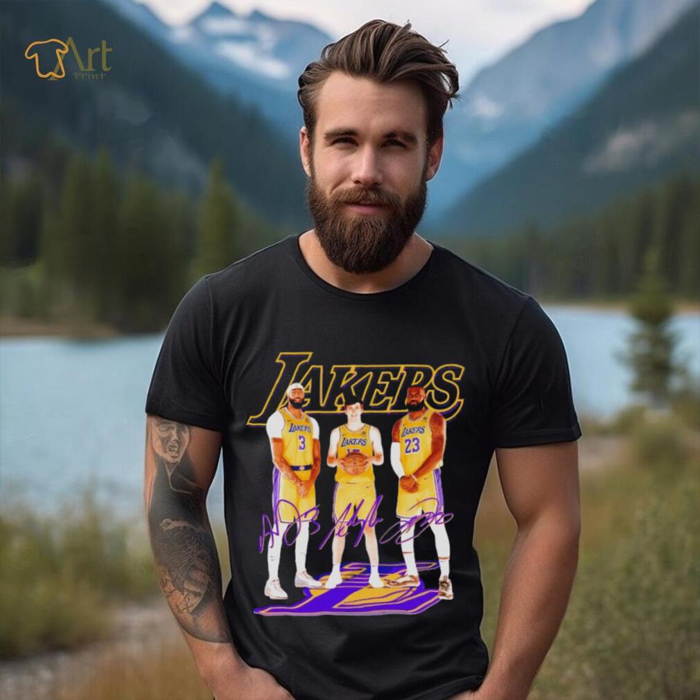 Los Angeles Lakers basketball three members signatures shirt Los Angeles Lakers basketball three members signatures shirt