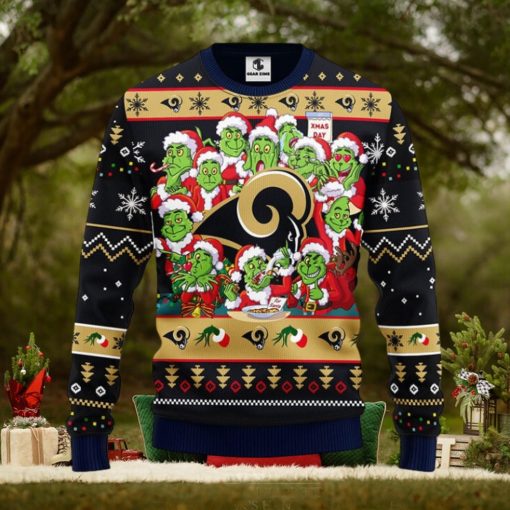 Los Angeles Rams 12 Grinch Xmas Day Christmas Ugly Sweater