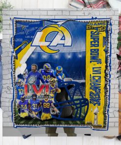 Los Angeles Rams 2021 Super Bowl LVI Champions Quilt Throw Twin Queen King (2)