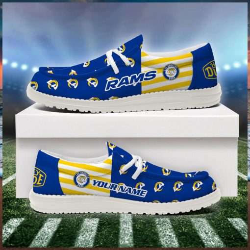 Los Angeles Rams 2024 Version Personalized Hey Dude Shoes