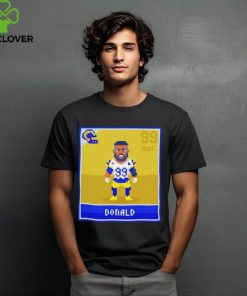 Los Angeles Rams Aaron Donald 99 Hall Of Fame Pixel Shirt