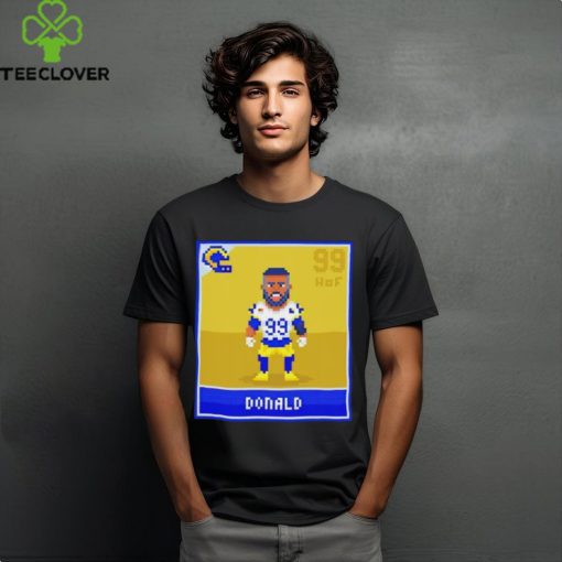 Los Angeles Rams Aaron Donald 99 Hall Of Fame Pixel Shirt