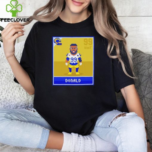 Los Angeles Rams Aaron Donald 99 Hall Of Fame Pixel Shirt