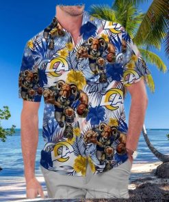 Los Angeles Rams America Flag Tropical Floral Aloha Hawaiian Shirt