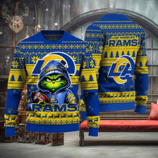 Los Angeles Rams Christmas Grinch Knitted Sweater
