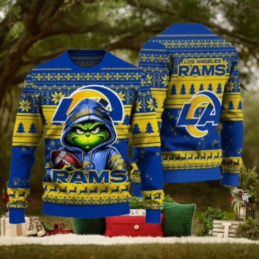 Los Angeles Rams Christmas Grinch Knitted Sweater