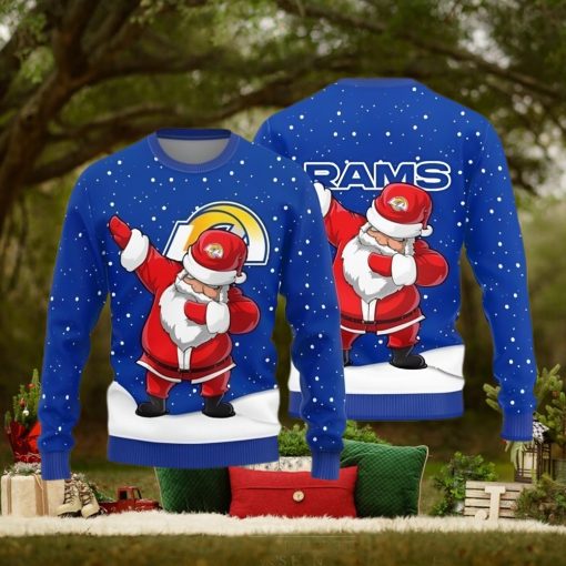 Los Angeles Rams Dab Santa Knitted Ugly Christmas Sweater AOP Gift For Men And Women